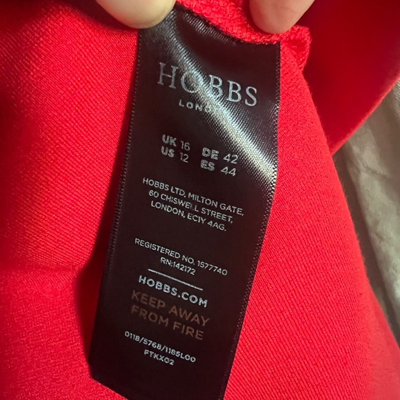 Hobbs of London Strong Red Short Sleeve Dress - Picture 4 of 4